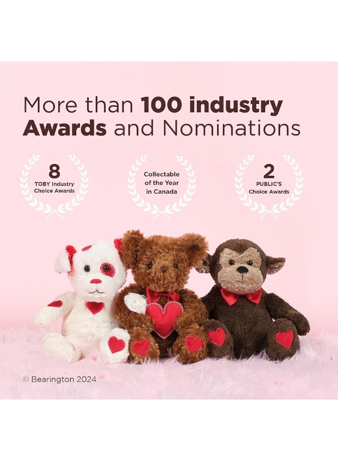 Bearington Remington The Teddy Bear, 9.5 Inch Valentine's Day Stuffed Animal, Ideal for Valentine's Gift for Kids & Girlfriends