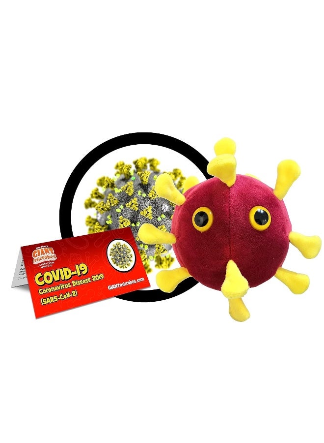 GIANTmicrobes COVID-19 Plush- Soft Plush Features The Signature Spike Proteins of The Virus, Great Gift for Scientists, Educators and Healthcare Workers, Includes a Card with Factual Information