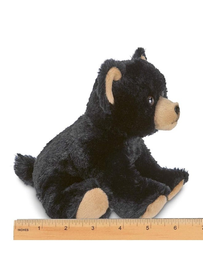 Bearington Lil' Huck Small Plush Stuffed Animal Black Bear, 7 Inches