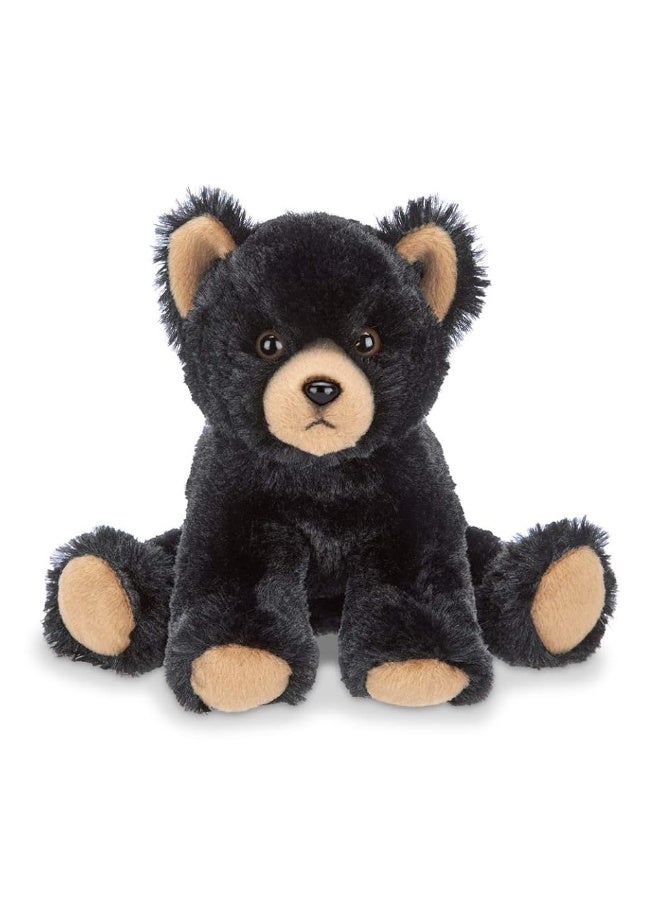 Bearington Lil' Huck Small Plush Stuffed Animal Black Bear, 7 Inches