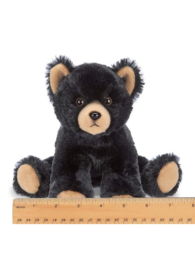 Bearington Lil' Huck Small Plush Stuffed Animal Black Bear, 7 Inches