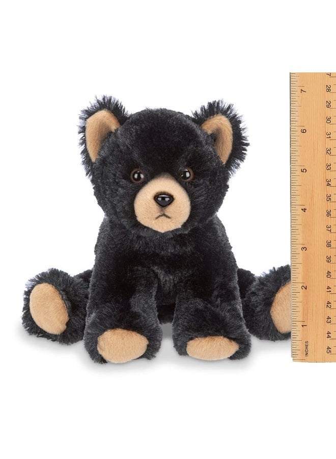 Bearington Lil' Huck Small Plush Stuffed Animal Black Bear, 7 Inches