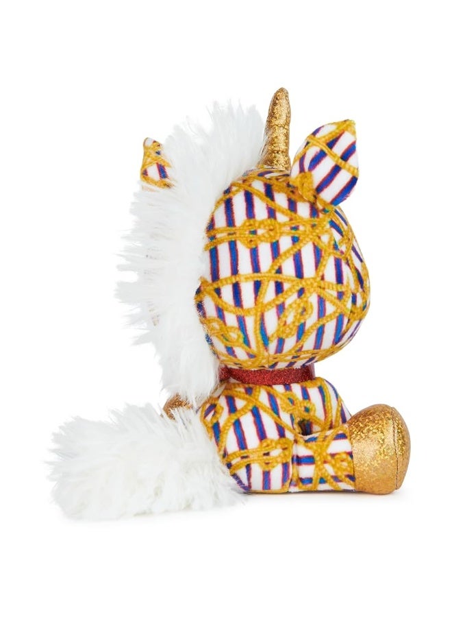 P.Lushes Designer Fashion Pets Natalie Von Corn Premium Unicorn Stuffed Animal, Gold and Blue, 6â€