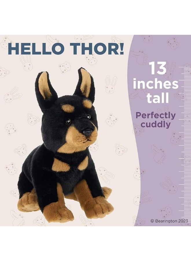 Bearington Thor The Doberman Stuffed Animal, 13 Inch Stuffed Animal Dog