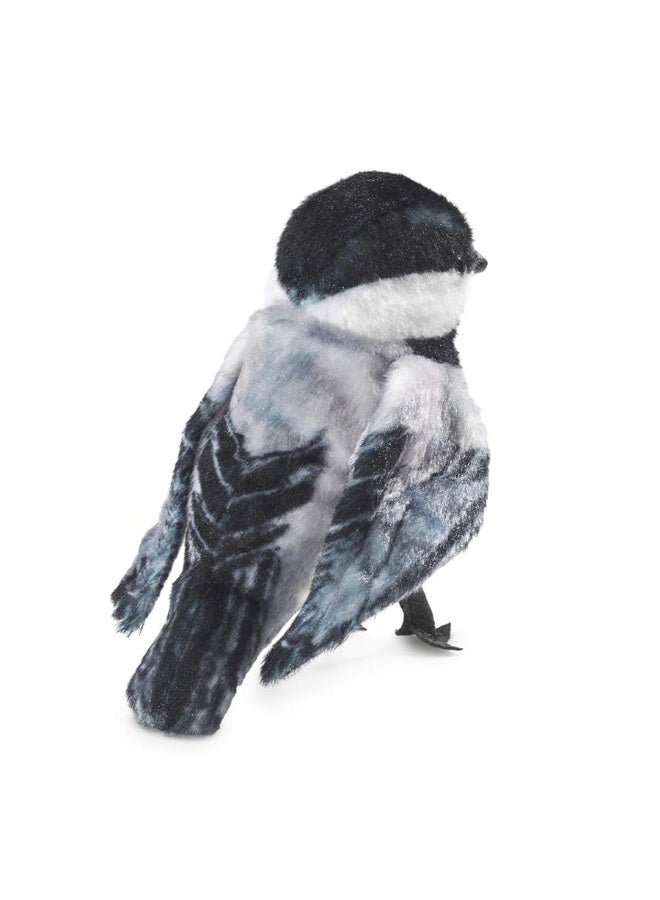 Folkmanis Mini Chickadee Finger Puppet, White; Black;gray