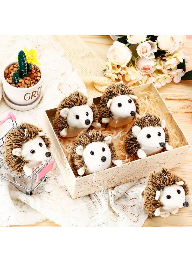 Mini Hedgehog Toy Bulk Plush Stuffed Animal 4 Inch Small Hedgehog Party Favor Decoration DIY Keychain Accessories Kid Children Classroom First Day of School Gifts for Baby Shower Birthday (24 Pcs)