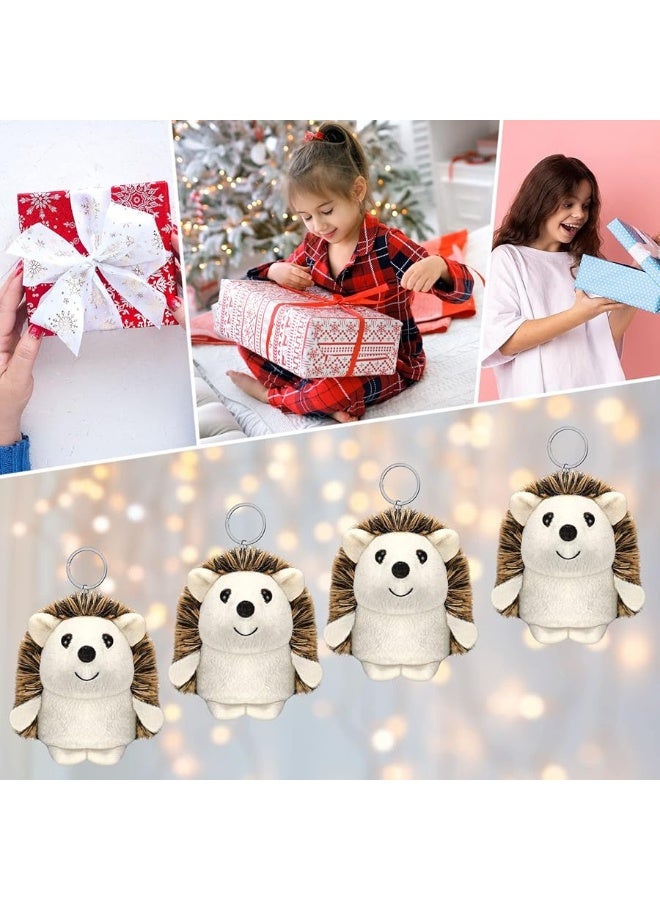 Mini Hedgehog Toy Bulk Plush Stuffed Animal 4 Inch Small Hedgehog Party Favor Decoration DIY Keychain Accessories Kid Children Classroom First Day of School Gifts for Baby Shower Birthday (24 Pcs)