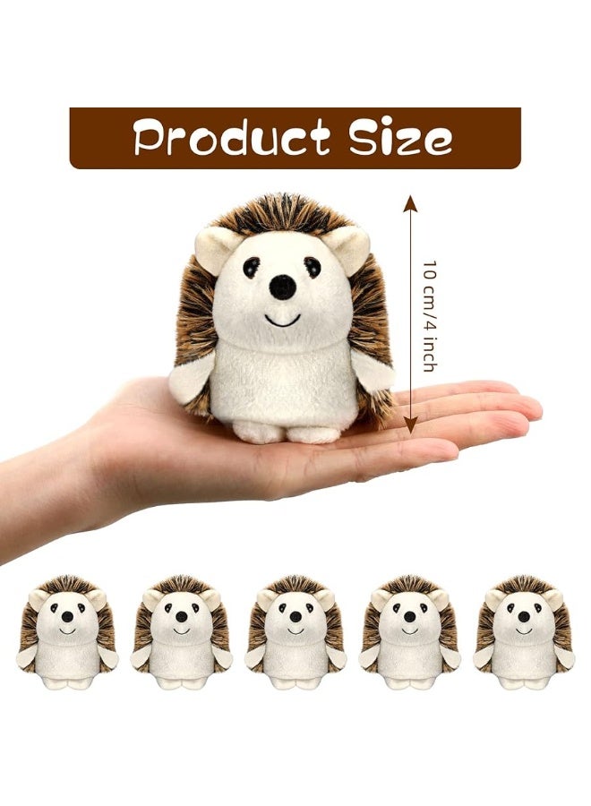 Mini Hedgehog Toy Bulk Plush Stuffed Animal 4 Inch Small Hedgehog Party Favor Decoration DIY Keychain Accessories Kid Children Classroom First Day of School Gifts for Baby Shower Birthday (24 Pcs)