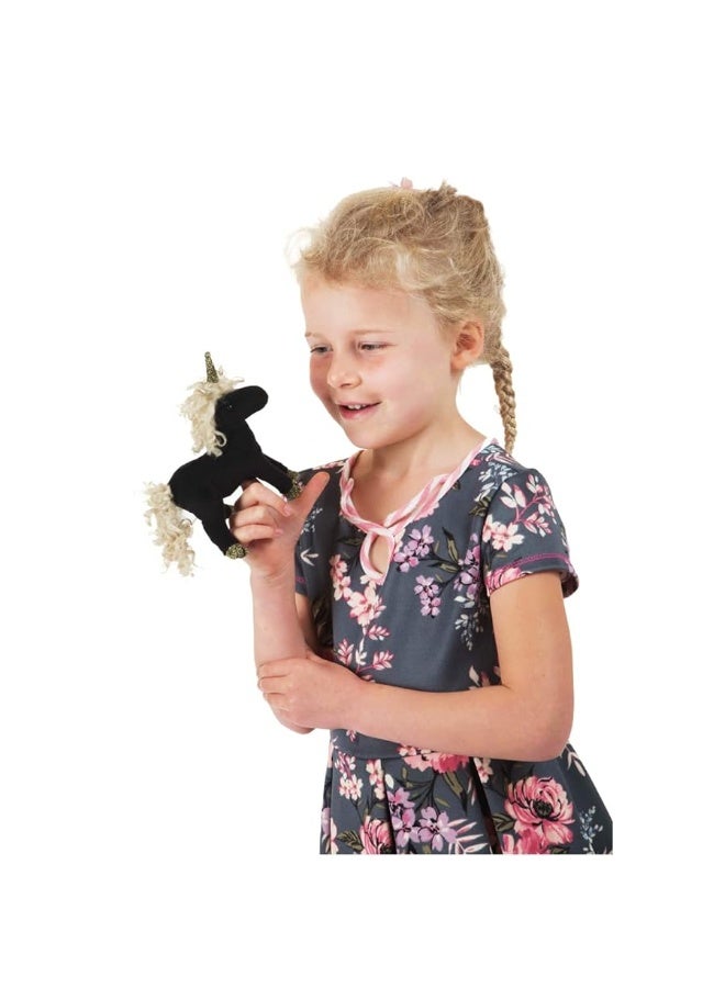 Folkmanis Mini Black Unicorn Finger Puppet