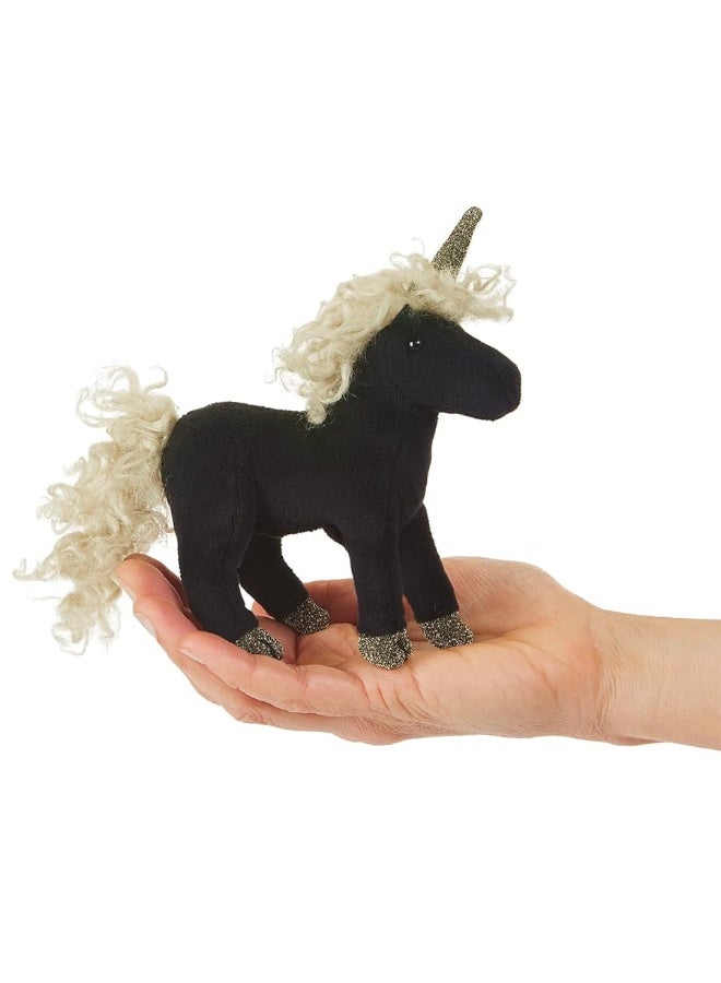 Folkmanis Mini Black Unicorn Finger Puppet