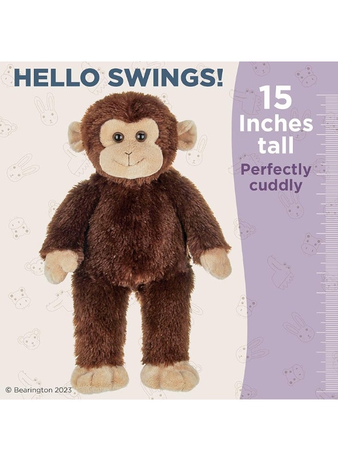 Bearington Swings The Monkey Plush, 15 Inch Monkey Stuffed Animal