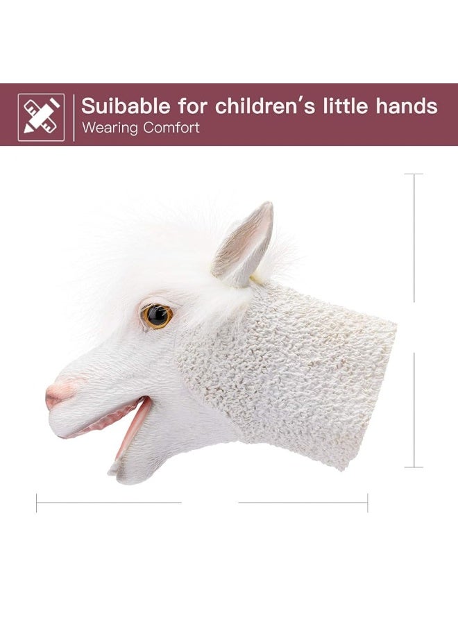 Yolococa Alpaca Puppet Lama Head Puppets Realistic Soft Latex Rubber Animal Glove Hand Puppet for Kids