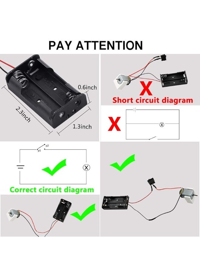 Sntieecr 6 Set 131 PCS DC Motors Kit, Mini Electric Motor 1.5-3V 15000RPM with 66 PCS Plastic Gears, Shaft Propeller, Bulbs, Buzzer Sounder, Science Experiment Set for Kid DIY STEM Engineering Project