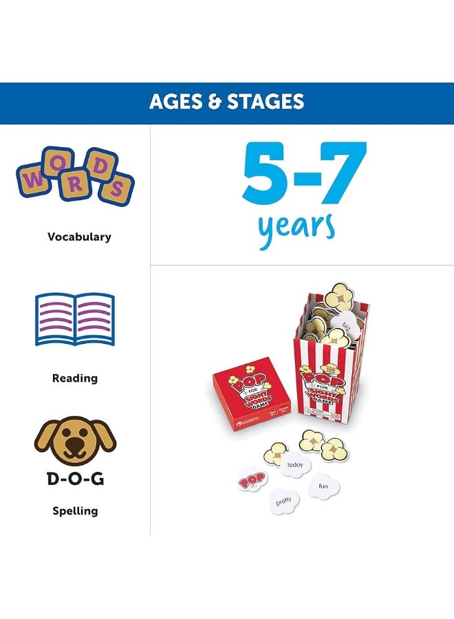 Learning Resources Pop For Sight Words GameVocabularyLiteracy Game 92 Cards Ages 5