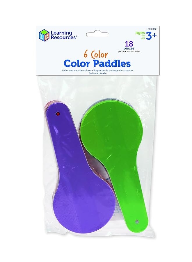 Learning Resources Color Paddles - Set of 18 Paddles, Grades PreK/Ages 3+ Preschool Science for Kids, Classroom Supplies,Back to School Supplies,Teacher Supplies