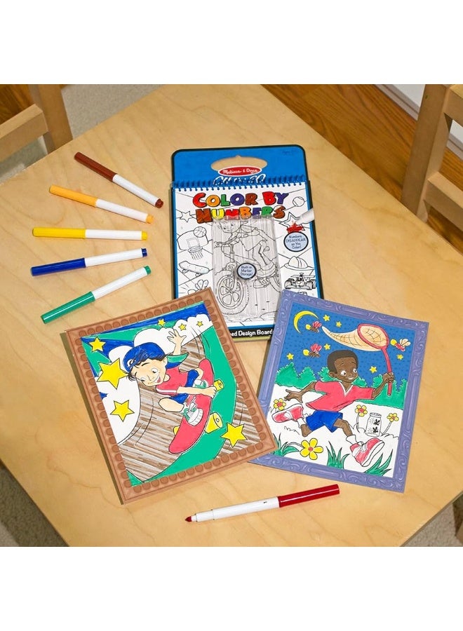 Melissa  Doug On the Go Color by Numbers Kids Design Boards Playtime Construction Sports and More  Party Favors Stocking Stuffers Travel Toys Coloring Books For Kids Ages 5