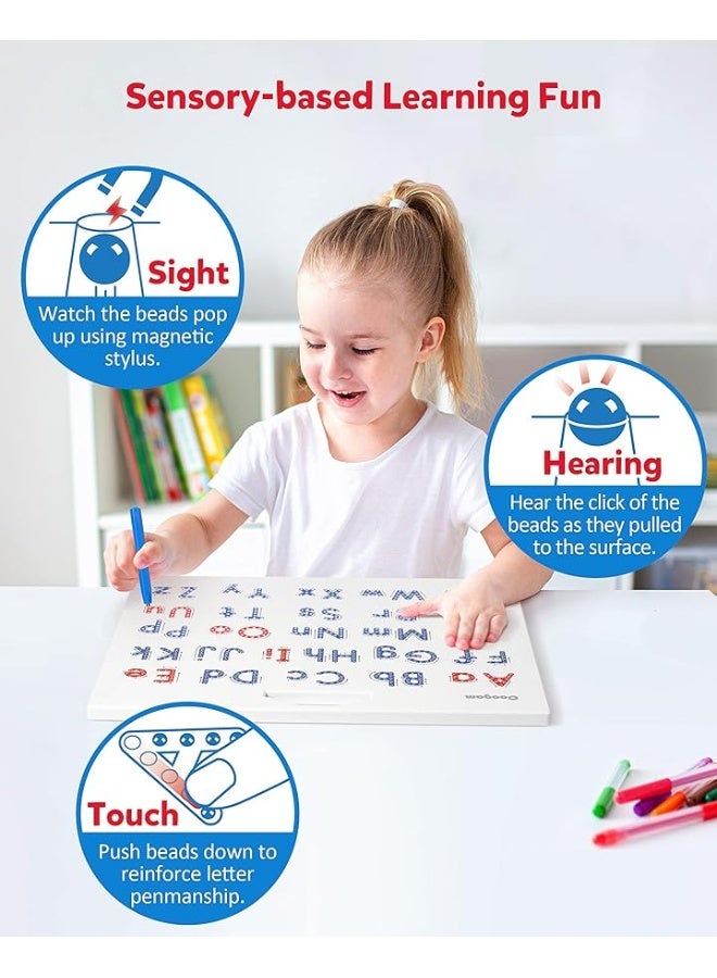 Coogam Magnetic Letters Practicing Board, Magnets Tracing ABC Alphabet Board Learning to Write Uppercase&Lowercase Educational Toy Fine Motor Montessori Gift for 3 4 5 Years Old Preschool Kids