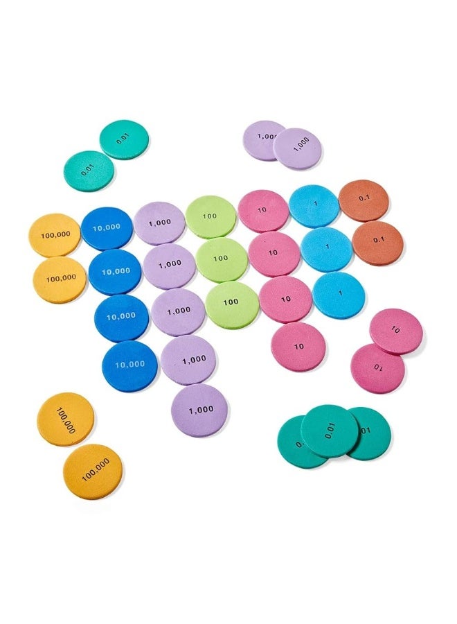 hand2mind Soft Foam Place Value Disks 8 Values, Counting Chips for Kids, Math Counters Kindergarten, Math Teacher Supplies, Base 10 Math Manipulatives for Elementary School (Pack of 200)