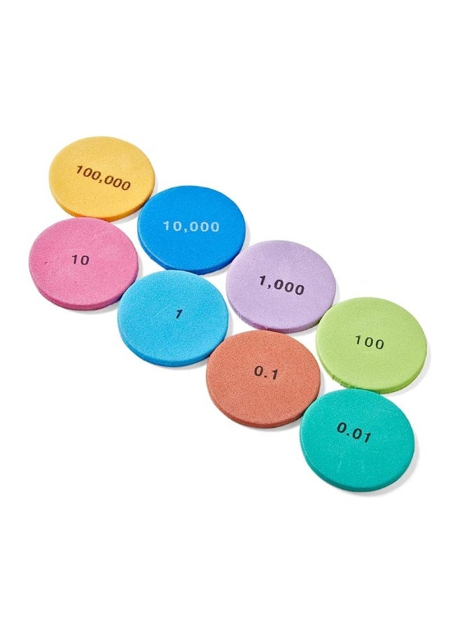 hand2mind Soft Foam Place Value Disks 8 Values, Counting Chips for Kids, Math Counters Kindergarten, Math Teacher Supplies, Base 10 Math Manipulatives for Elementary School (Pack of 200)