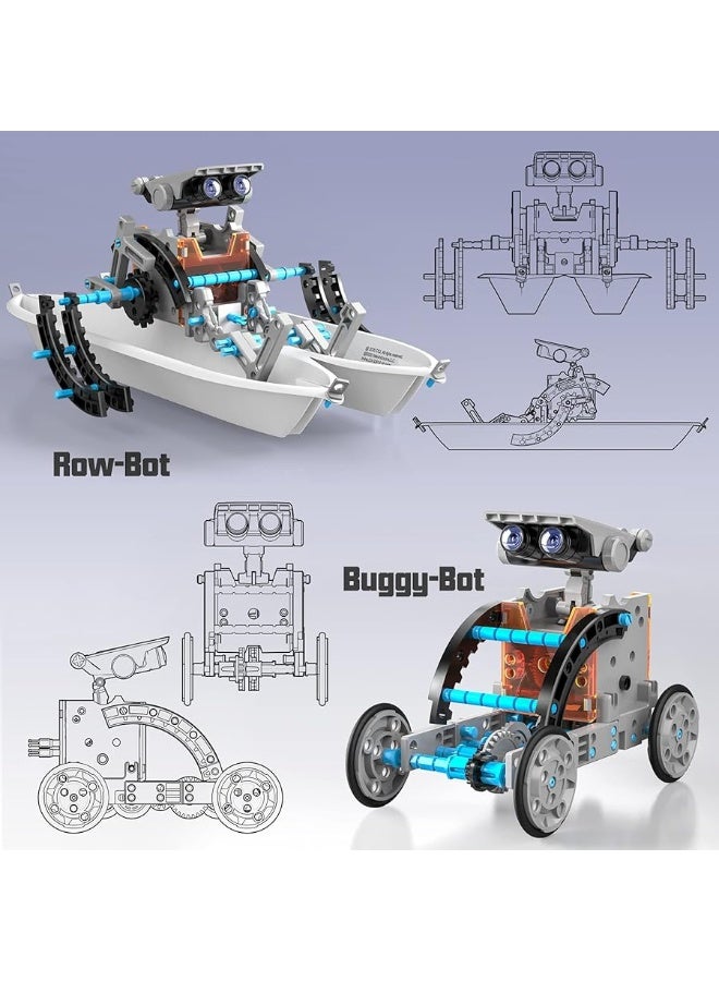 12-in-1 Solar Robot Toys STEM Education Activites Kits for Kids 8-12 190 Pieces Building Sets