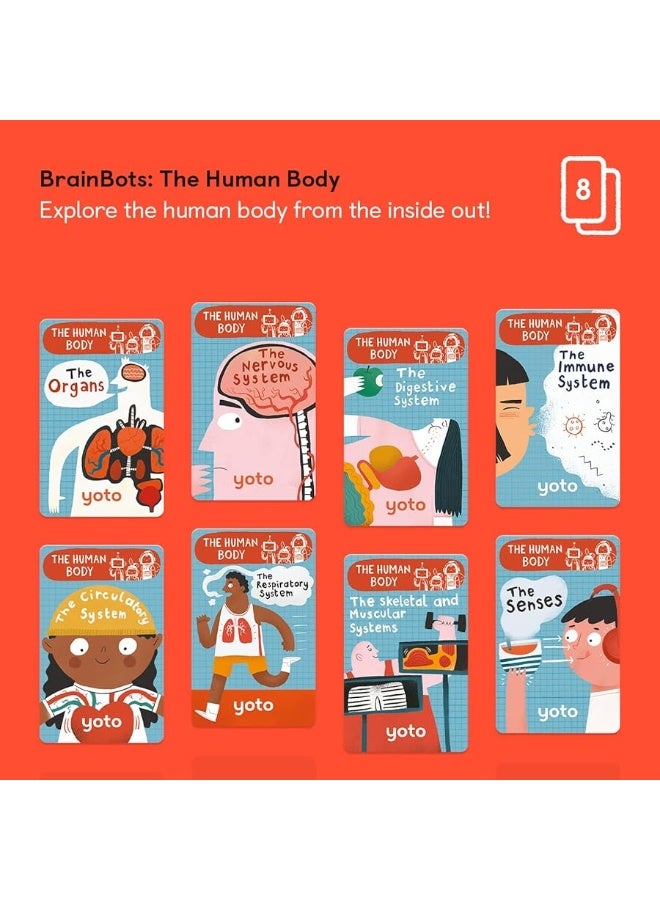 Yoto BrainBots: The Human Body â€“ 8 Kids Audio Cards for Use with Player & Mini All-in-1 Audio Player, Educational Screen-Free Listening with Fun Stories for Learning & Interactive Quizzes, Ages 6+