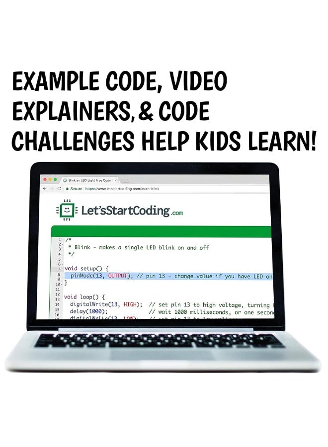 Base Kit Computer Coding Game for Kids 8-12+ and Teens to Learn Code & Electronics. Great STEM Gift for Boys & Girls for Real C++ Coding with Over 60 Projects Included.