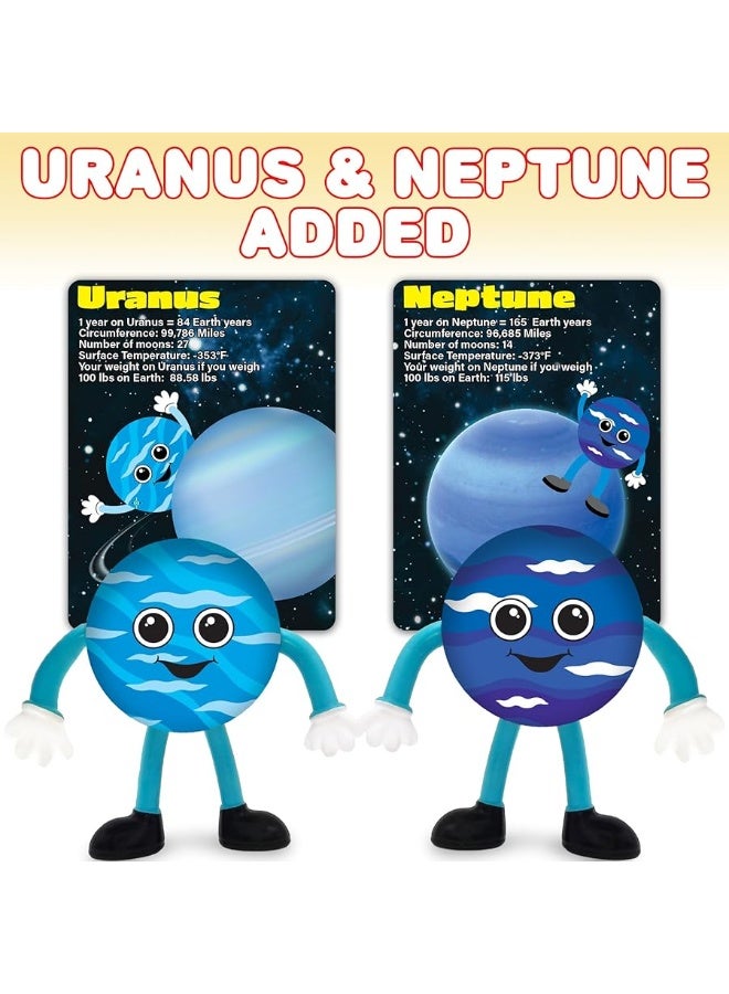 ArtCreativity Bendable Planets (Set of 11) Bendable Planet Toys for Kids, Outer Space Party Favors for Boys & Girls, Stress Relief Fidget Toy, Educational Toys for Kids, Goodie Bag Stuffers