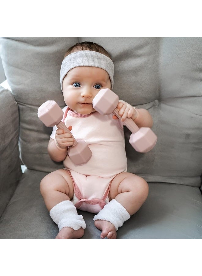 Baby Dumbbell Toy - Silicone Infant Rattle Teething Toy Teether Toddler Sensory Toy Durable Safe Exercises Workout Weight - Great Gift for Girls and Boys (1pcs - Black)