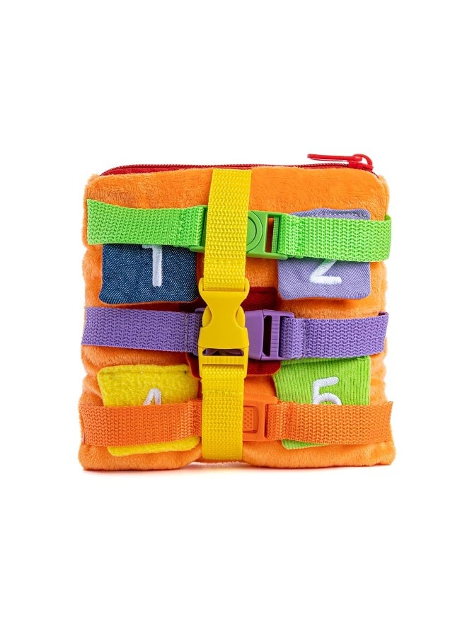 Buckle Toys - Bizzy Square - Learning Activity Game - Develop Motor Skills and Problem Solving - Occupational Therapy Toddler Travel Toy