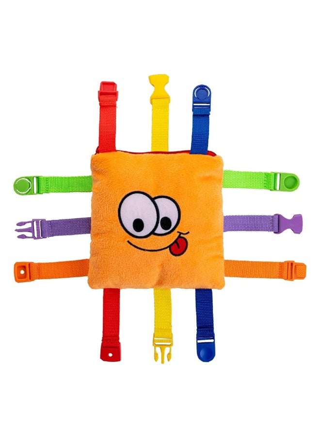 Buckle Toys - Bizzy Square - Learning Activity Game - Develop Motor Skills and Problem Solving - Occupational Therapy Toddler Travel Toy