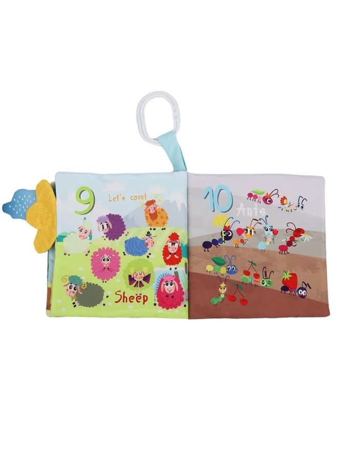 Soft Cloth Crinkle Baby Books 0-6 Months Baby Toys 6 to 12 Months Touch Feel Books for Babies Infants Toddlers 1 Year Old, Baby Boy Girl Shower Gifts Ages 1-3 Early Education Farm Toy Teether