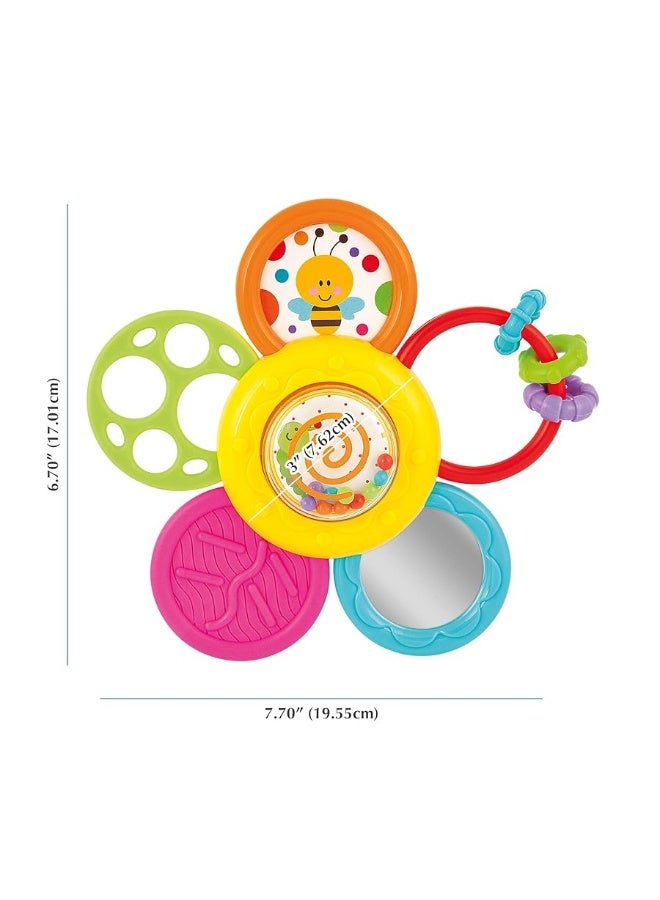 KiddoLab Infant Spin, Rattle and Teether Toy. Baby Multi-use Toy for Better Relaxation and Sleep - Activity Toy for Babies and Toddlers, Develops Fine Motor Skills. Age: 6-12 Months Old and Up