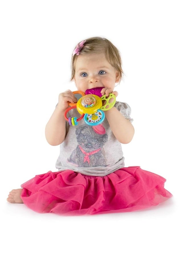 KiddoLab Infant Spin, Rattle and Teether Toy. Baby Multi-use Toy for Better Relaxation and Sleep - Activity Toy for Babies and Toddlers, Develops Fine Motor Skills. Age: 6-12 Months Old and Up