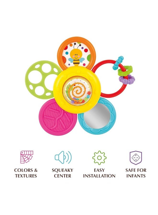KiddoLab Infant Spin, Rattle and Teether Toy. Baby Multi-use Toy for Better Relaxation and Sleep - Activity Toy for Babies and Toddlers, Develops Fine Motor Skills. Age: 6-12 Months Old and Up
