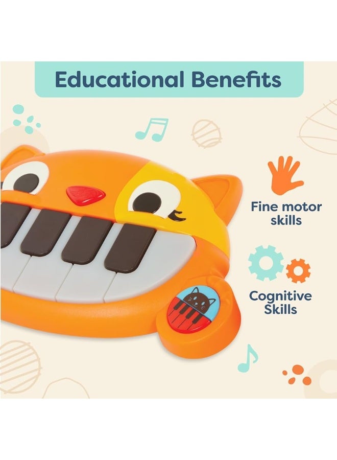 B. toys- B. baby- Mini Meowsic- Mini Toy Keyboard â€“ Baby Piano â€“ Songs, Sounds & Lights â€“ Sensory Baby Toys â€“ 6 Months +