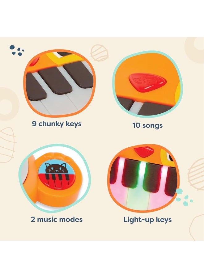B. toys- B. baby- Mini Meowsic- Mini Toy Keyboard â€“ Baby Piano â€“ Songs, Sounds & Lights â€“ Sensory Baby Toys â€“ 6 Months +