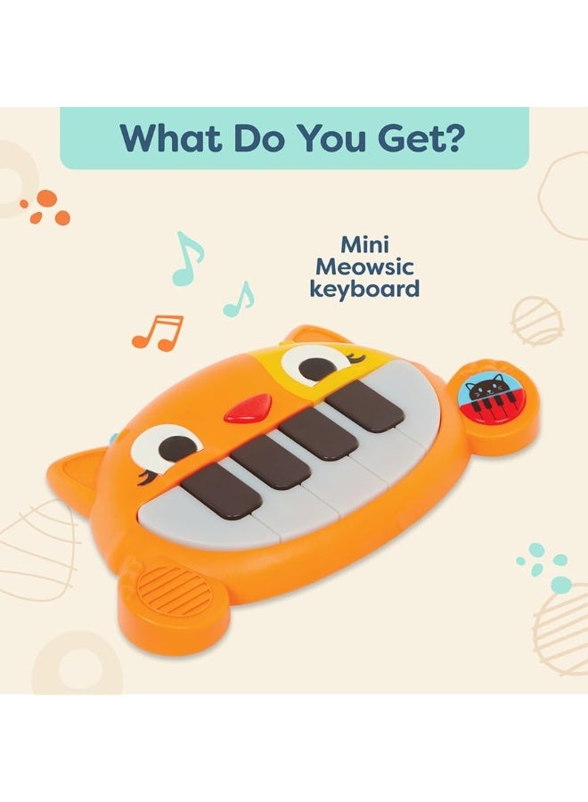 B. toys- B. baby- Mini Meowsic- Mini Toy Keyboard â€“ Baby Piano â€“ Songs, Sounds & Lights â€“ Sensory Baby Toys â€“ 6 Months +