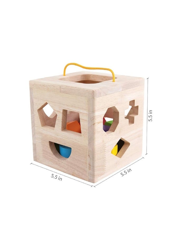 Shape Sorter Toy My First Wooden 12 Building Blocks Geometry Learning Matching Sorting Gifts Didactic Classic Toys for Toddlers Baby Kids 2 3 Years Old