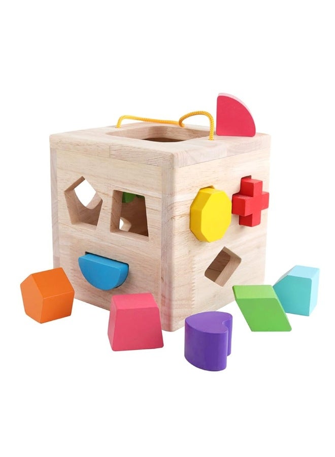 Shape Sorter Toy My First Wooden 12 Building Blocks Geometry Learning Matching Sorting Gifts Didactic Classic Toys for Toddlers Baby Kids 2 3 Years Old