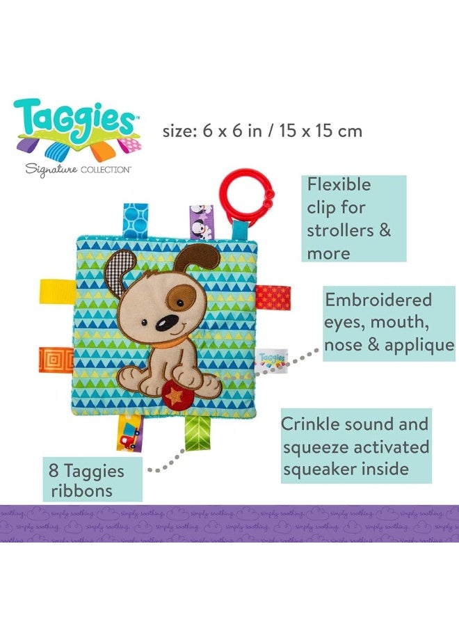 Taggies Crinkle Me Baby Toy, Brother Puppy , 6.5x6.5 Inch (Pack of 1)