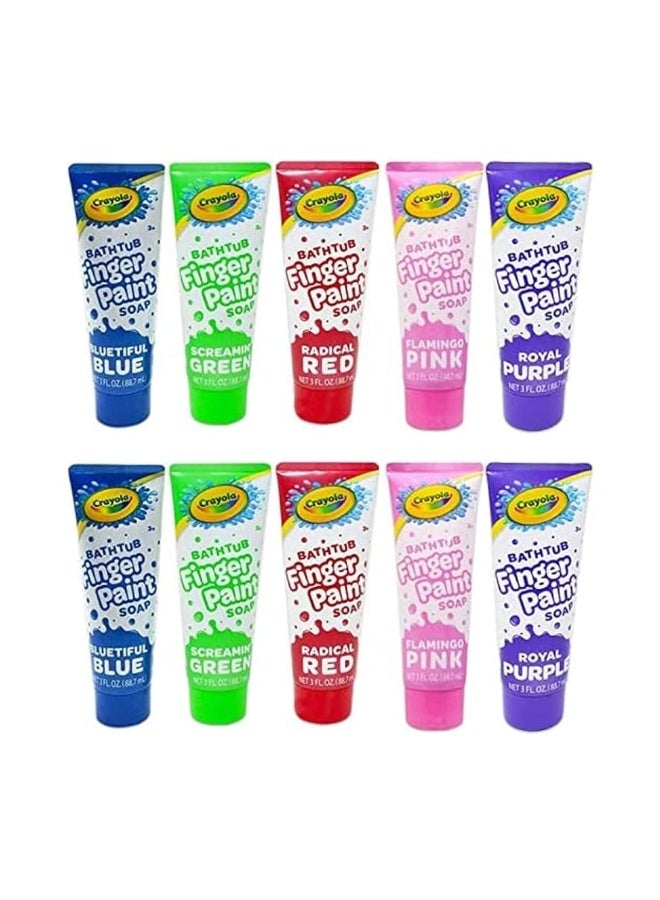 Crayola Taste Beauty Bathtub Finger Paint Soap, Easy to Clean, Pack of Ten 3-Fluid-Ounce Bottles