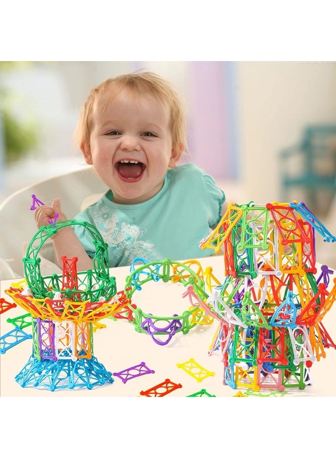 RAINBOW TOYFROG SnapNTwist Building Blocks  270 Piece Set of Flexible Interlocking Math Manipulatives  Open Ended STEM Toys for 5 to 12 Year Old Boys  Girls  Indoor Recess Games for Classroom