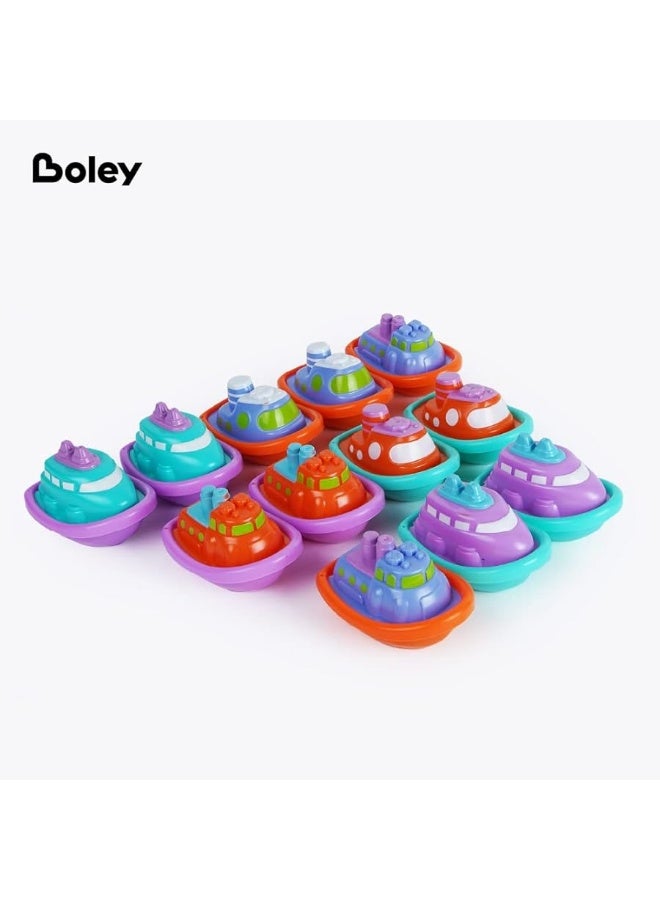 Boley Boats Bathtub Toys - 12 Pk Kids Bath Toys for Toddlers Ages 3+