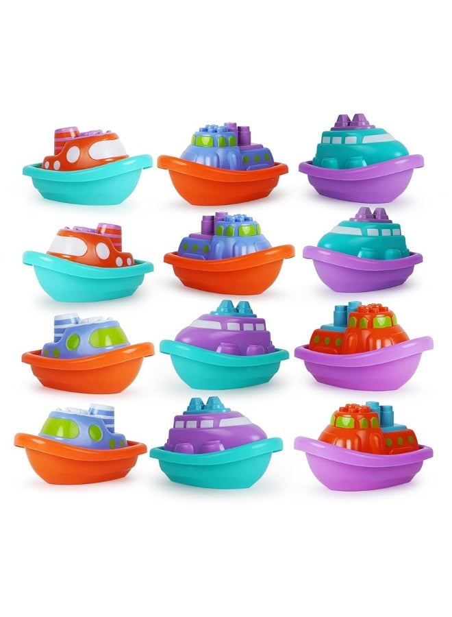 Boley Boats Bathtub Toys - 12 Pk Kids Bath Toys for Toddlers Ages 3+