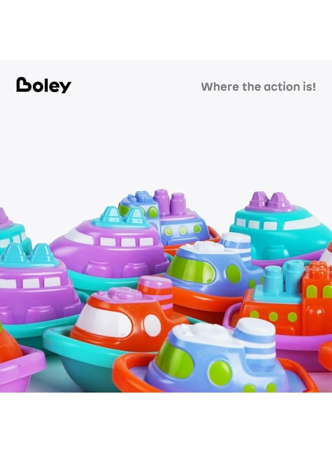Boley Boats Bathtub Toys - 12 Pk Kids Bath Toys for Toddlers Ages 3+