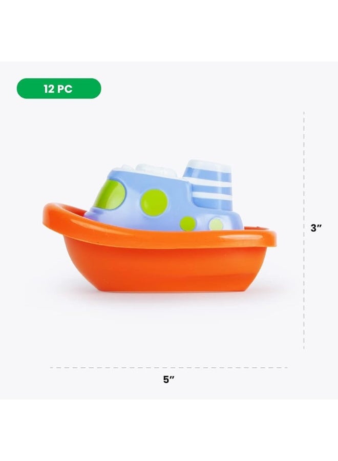 Boley Boats Bathtub Toys - 12 Pk Kids Bath Toys for Toddlers Ages 3+