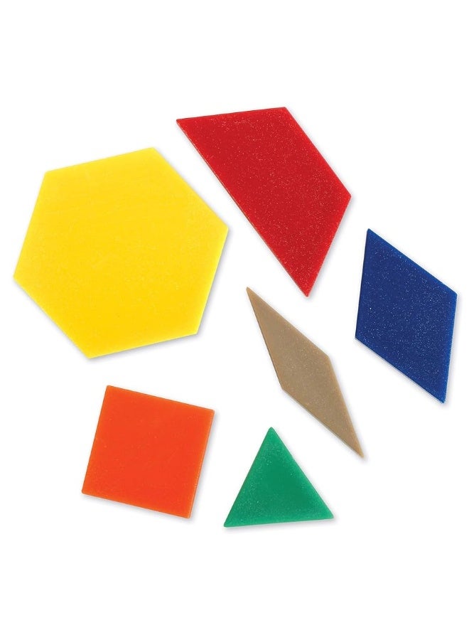 Learning Resources Plastic Pattern Blocks .5cm, Counting & Sorting, Early Math Concepts, Set of 100 Blocks, Grades PreK+Ages 3+