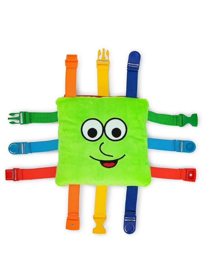 Buckle Toys - Buster Square - Learning Activity Toy - Develop Fine Motor Skills and Problem Solving - Toddler Travel Essential - Educational Classroom Must Have