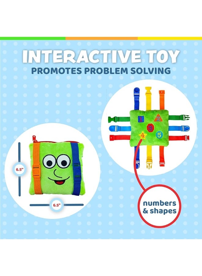 Buckle Toys - Buster Square - Learning Activity Toy - Develop Fine Motor Skills and Problem Solving - Toddler Travel Essential - Educational Classroom Must Have