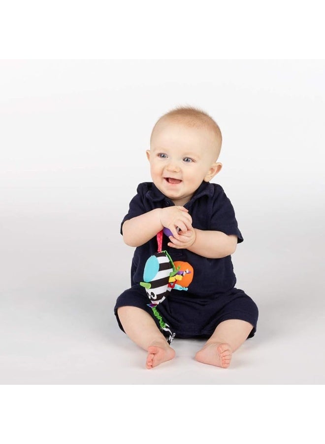 Sassy Boppinâ€™ Birdie | Developmental Plush Toy for Early Learning | High Contrast | Attaches to Baby Gear for Travel | for Ages Newborn and Up (80660)